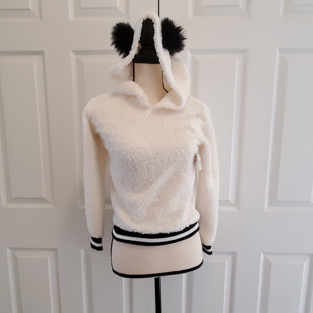 Girls fuzzy panda hoddie